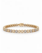 Pavé Disc Hinge Bangle - Gold