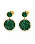 Pavé Elegance Drop Earring - Green