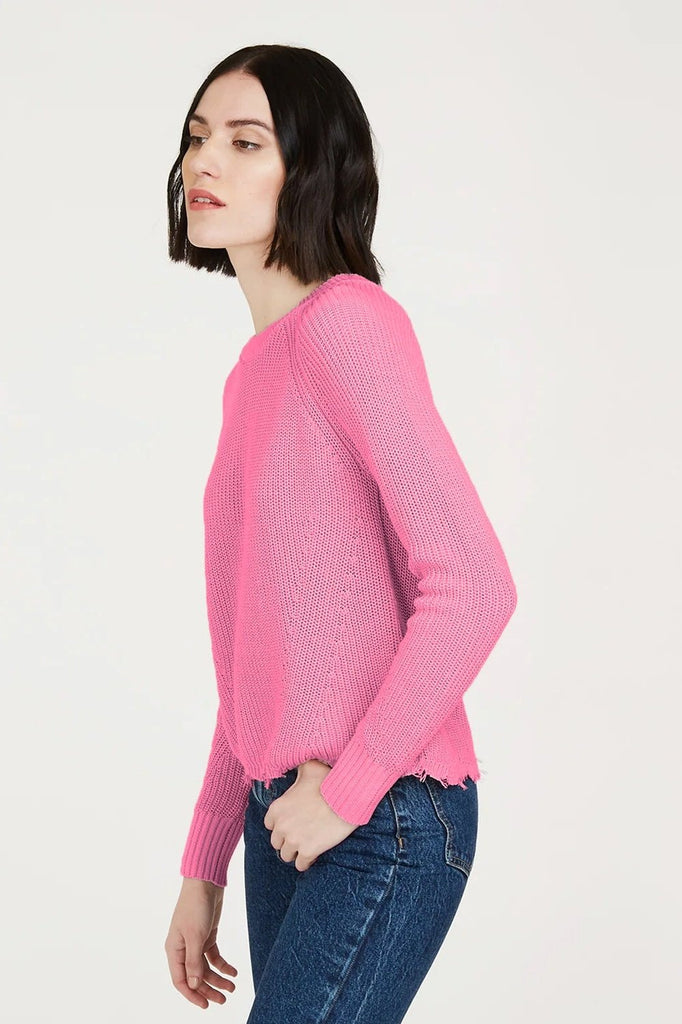 Distressed Scalloped Shaker Sweater