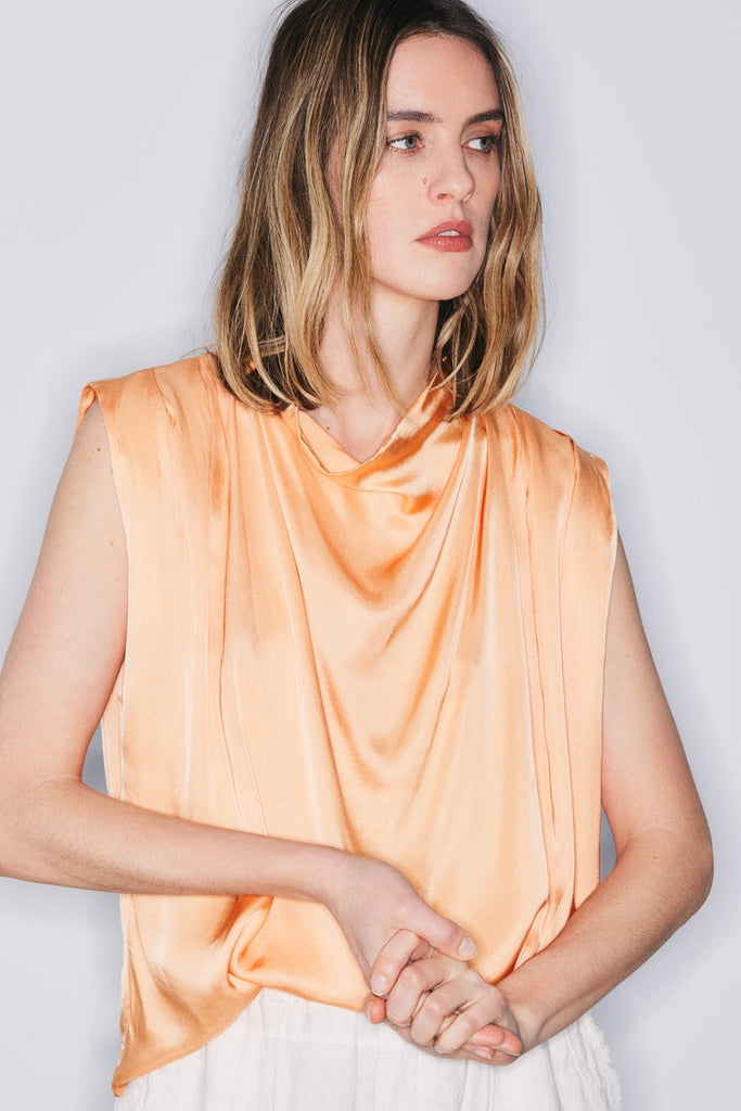 Nile Drape Neck Sleeveless Top