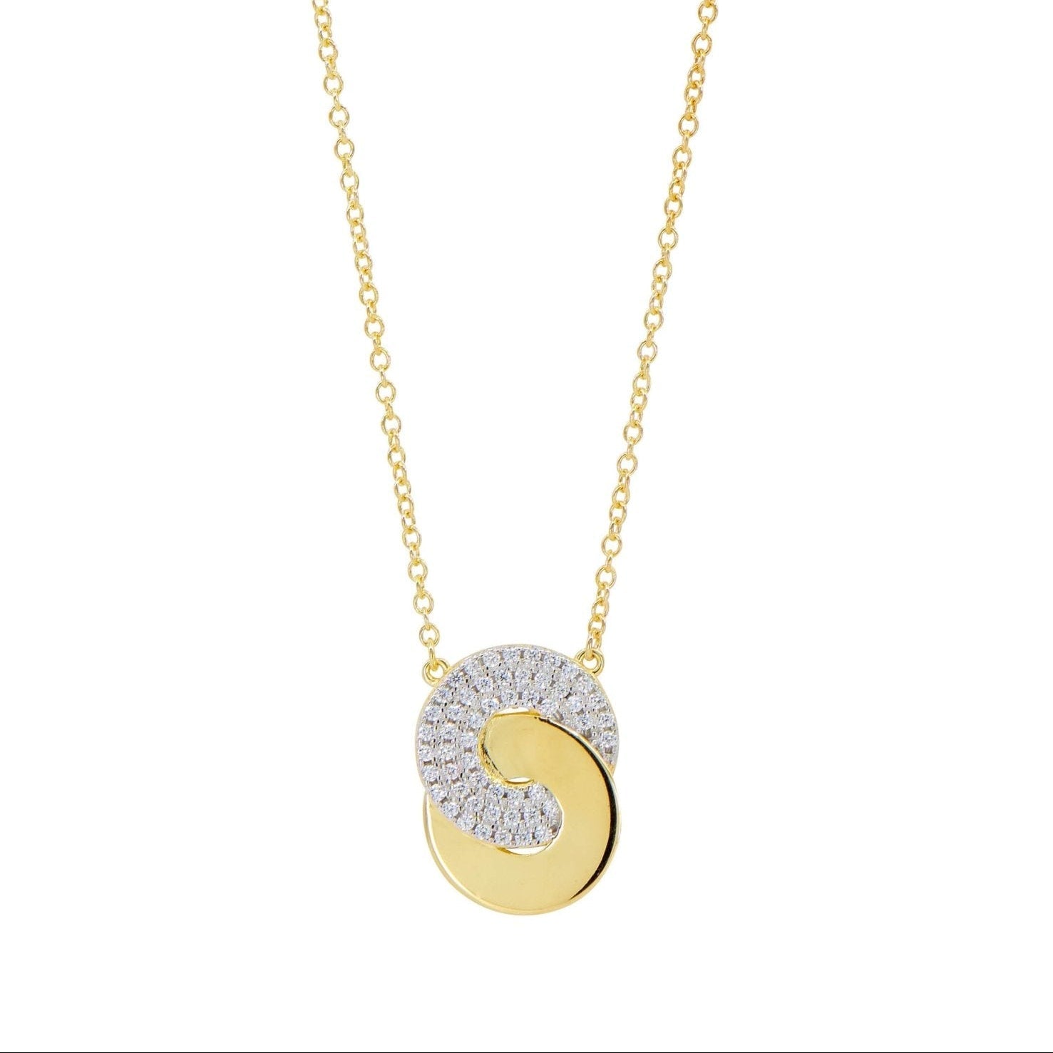 Eternity Knot Pavé Pendant Necklace - Gold & Silver