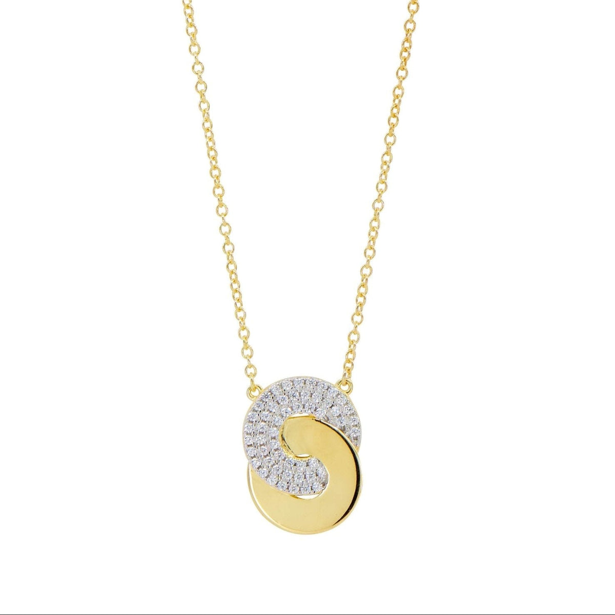 Eternity Knot Pavé Pendant Necklace - Gold & Silver