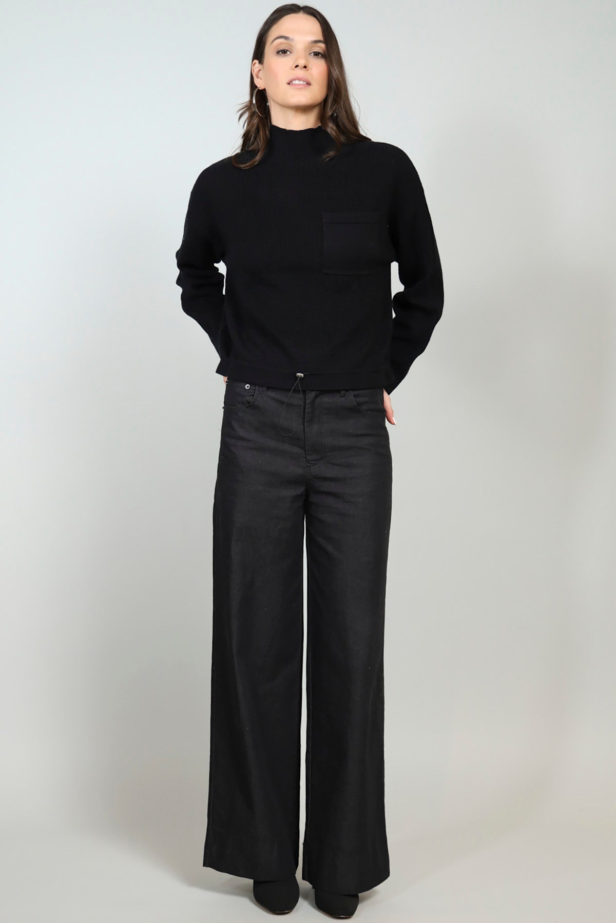 Janet Bungee Cord Sweater - Black