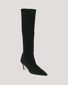 Jade Stretch Suede Boot - Black