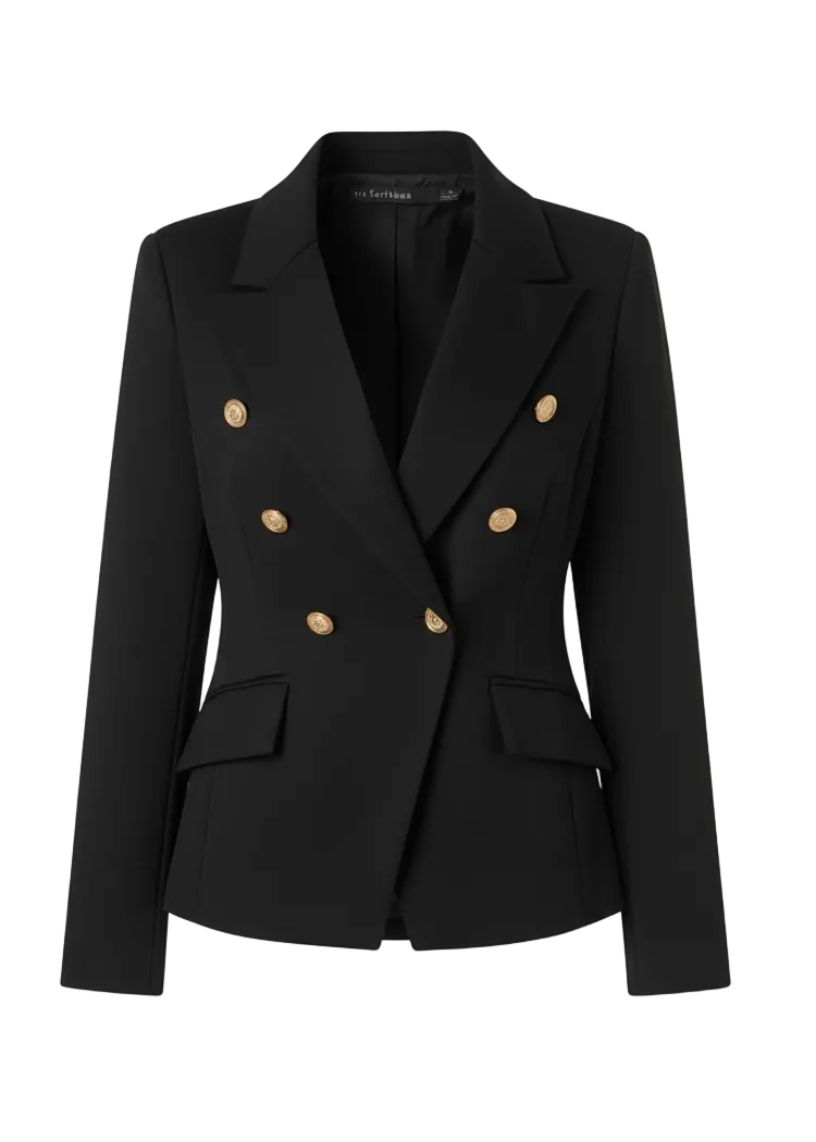 6 Button Jacket - Black