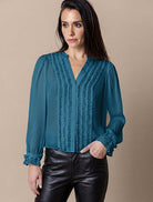 Go Get Ready To Ruffle Blouse - Neptune