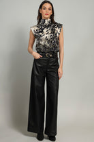 Gradient Leopard Tank - Black