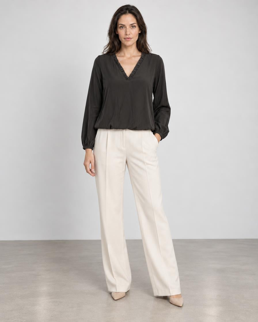 V Neck Top - Black