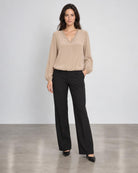 Bubble V Neck Top - Moonlight