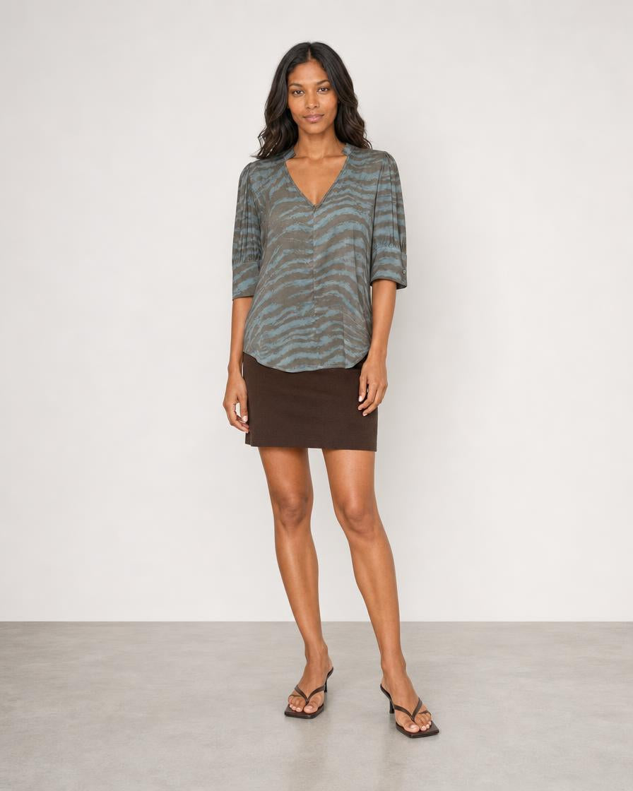 Blue Zebra Top - Taupe
