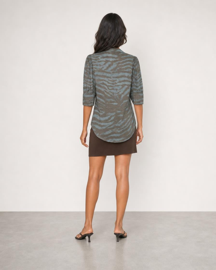 Blue Zebra Top - Taupe