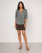 Blue Zebra Top - Taupe