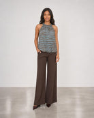 Blue Zebra Tank - Taupe