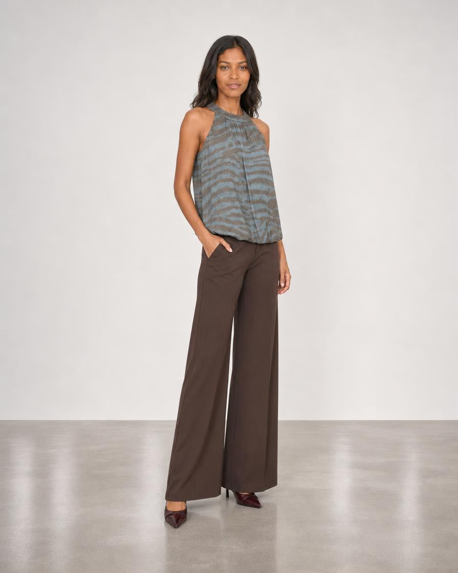 Blue Zebra Tank - Taupe