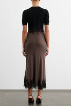 Kaya Combo Midi Dress - Jet/Espresso