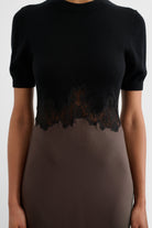 Kaya Combo Midi Dress - Jet/Espresso