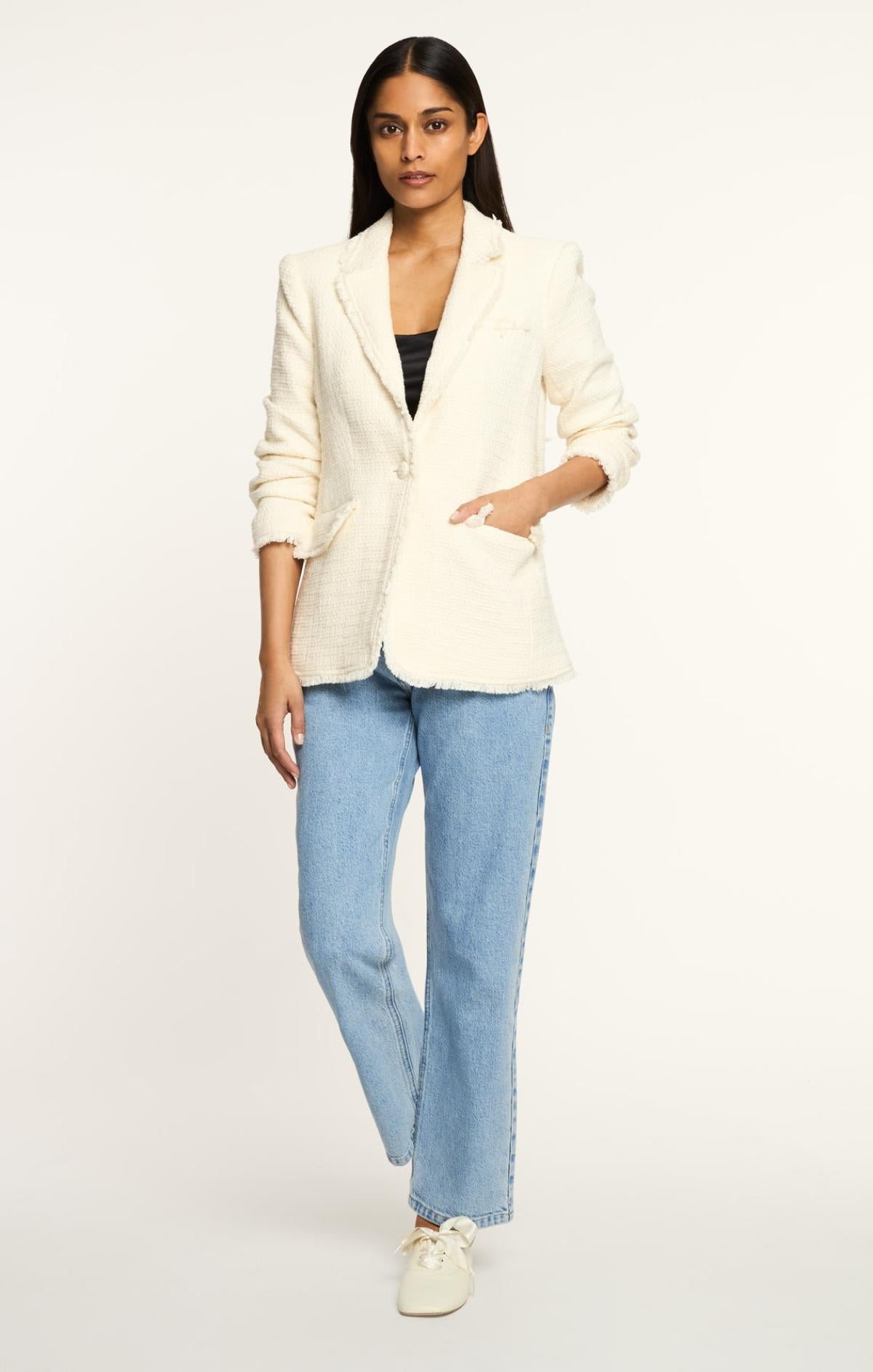Boucle Khloe Blazer - Gardenia