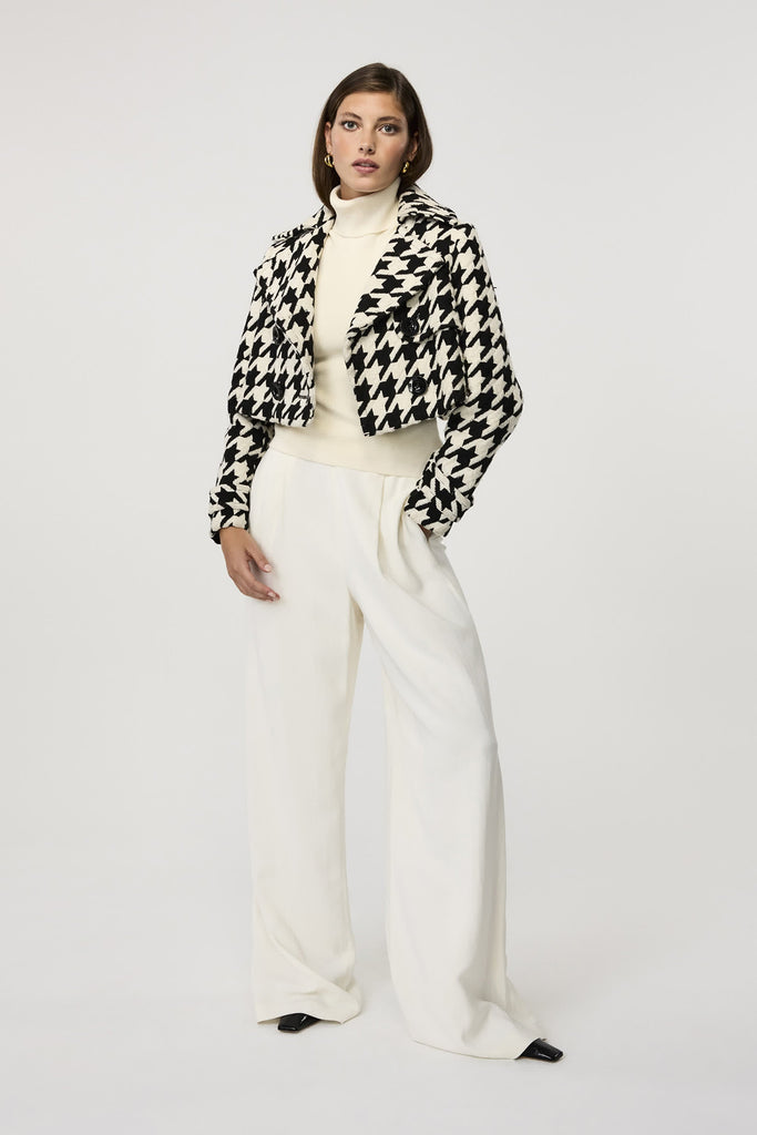 Ally Double Breasted Houndstooth Jacket