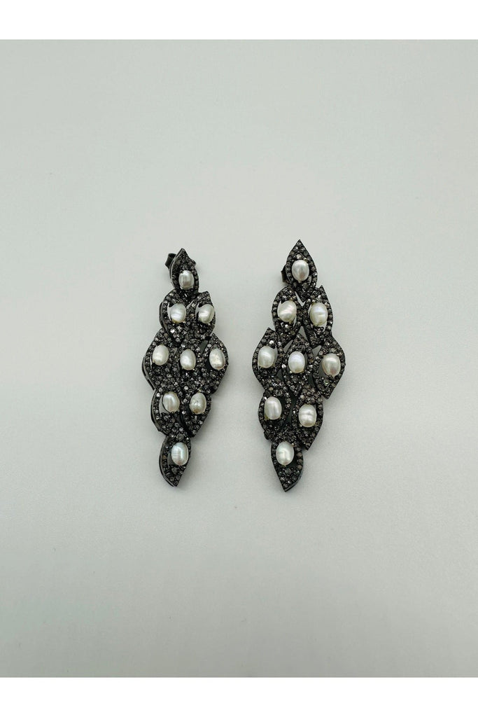 Evergreen Collections Pearl and Diamond Earrings