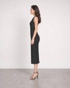 Cleo Low Back Midi Dress - Onyx