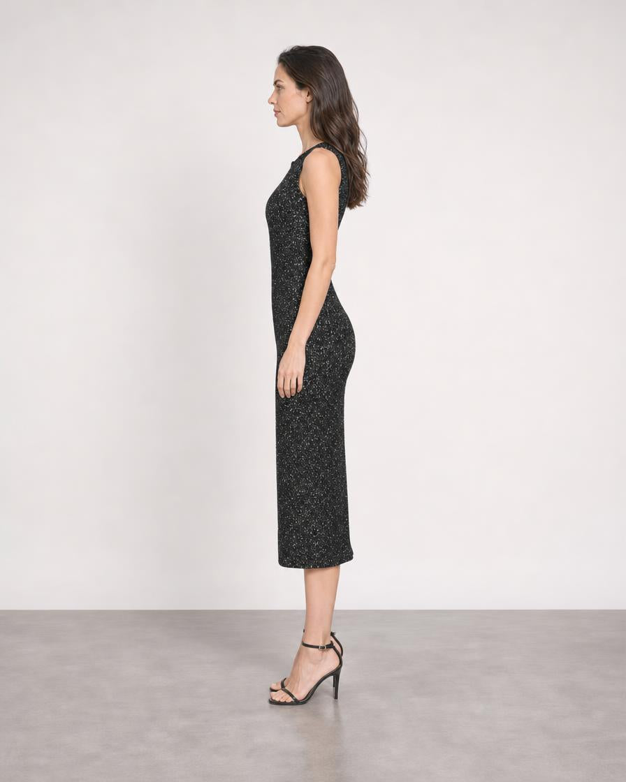 Cleo Low Back Midi Dress - Onyx