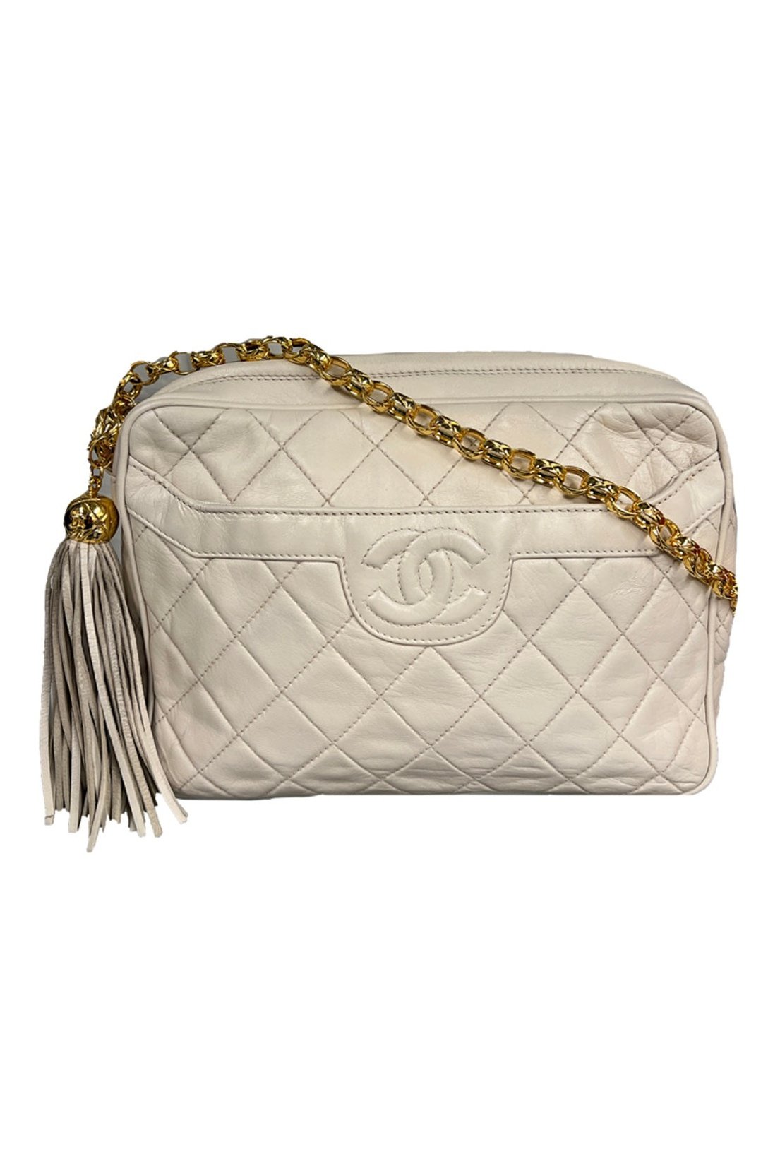Authentic Chanel Vintage Beige Lambskin Classic Camera Bag – Marta's of  Raleigh