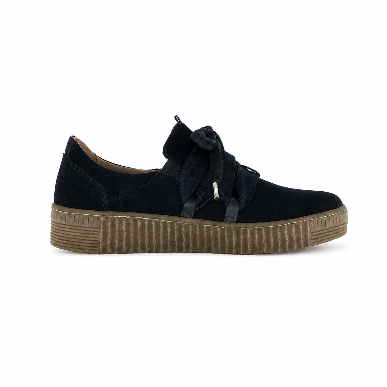 Gabor Dora bow platform sneaker in Navy/Nappa