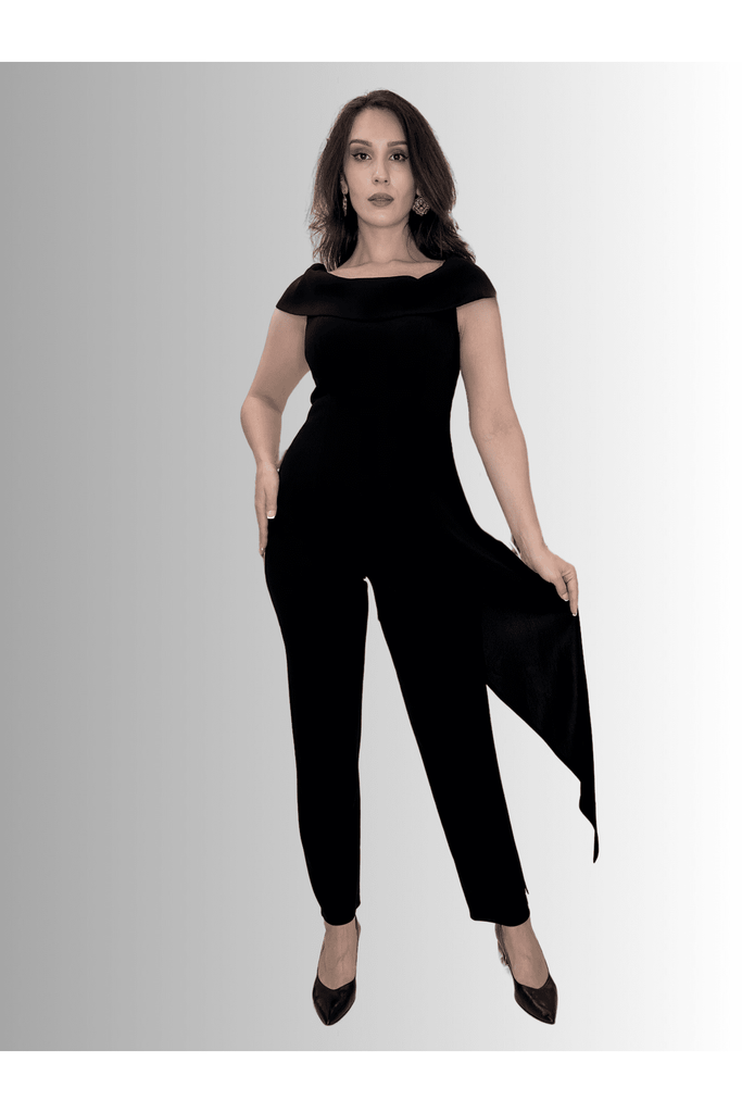 The Off the Shoulder Peplum Jumpsuit