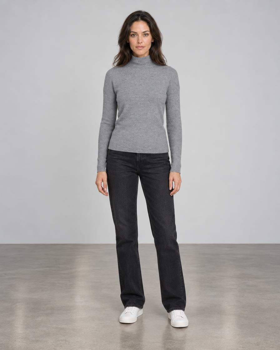 Textured Slouchy Funnel - Granite