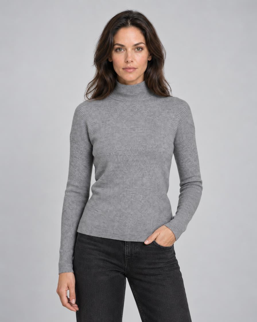 Textured Slouchy Funnel - Granite