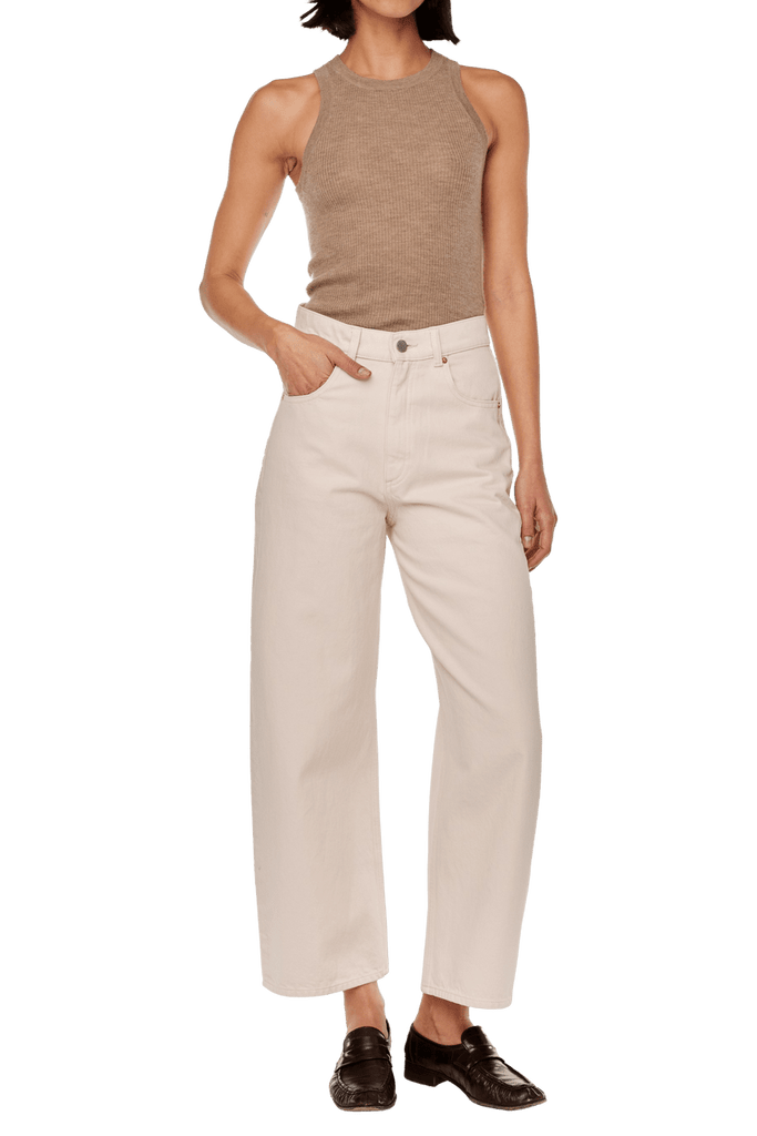 Taylor Barrel Ultra High Rise Crop - Flax