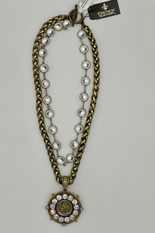 Cheval Chain with Crystal Swarovski Paris Bexel and Mini Louis Medallion
