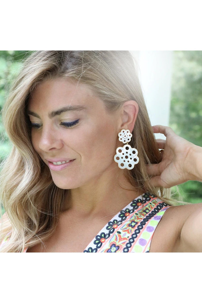 Gardenia Drop Earrings - Large