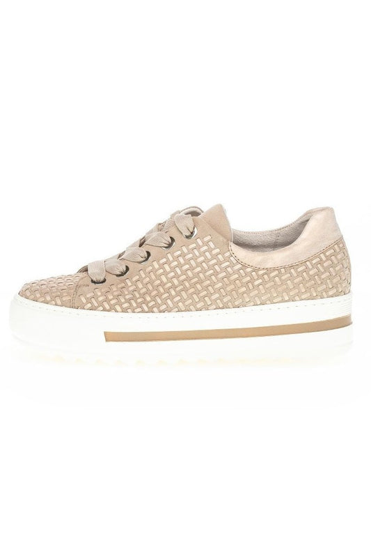 Gabor Woven Suede/Leather Lace Up Sneaker