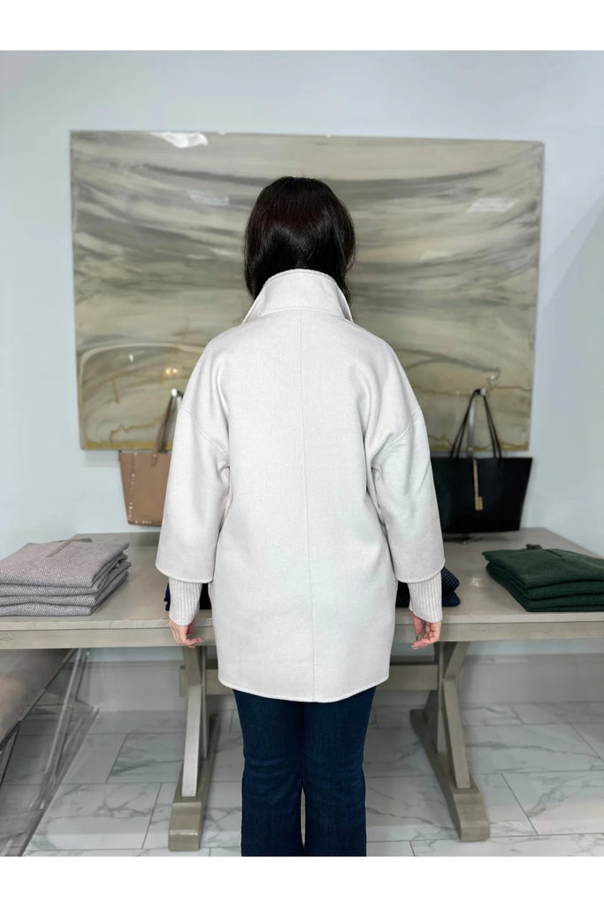 Knit Insert Zip Mock Coat