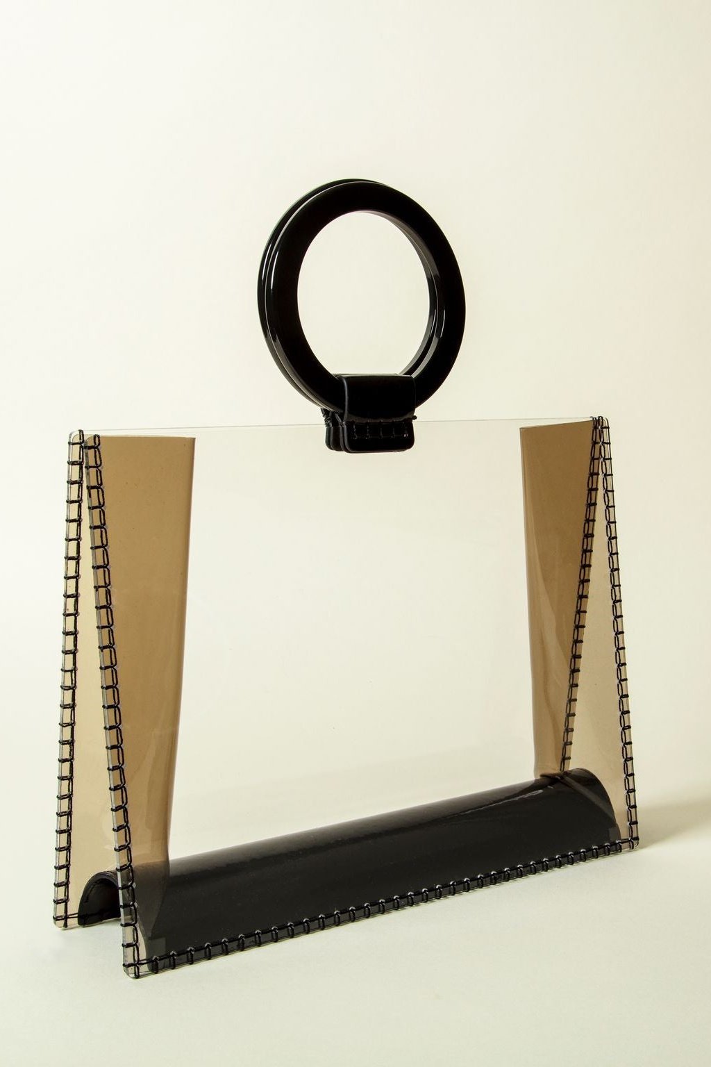 Clear Handbag with Black Handle