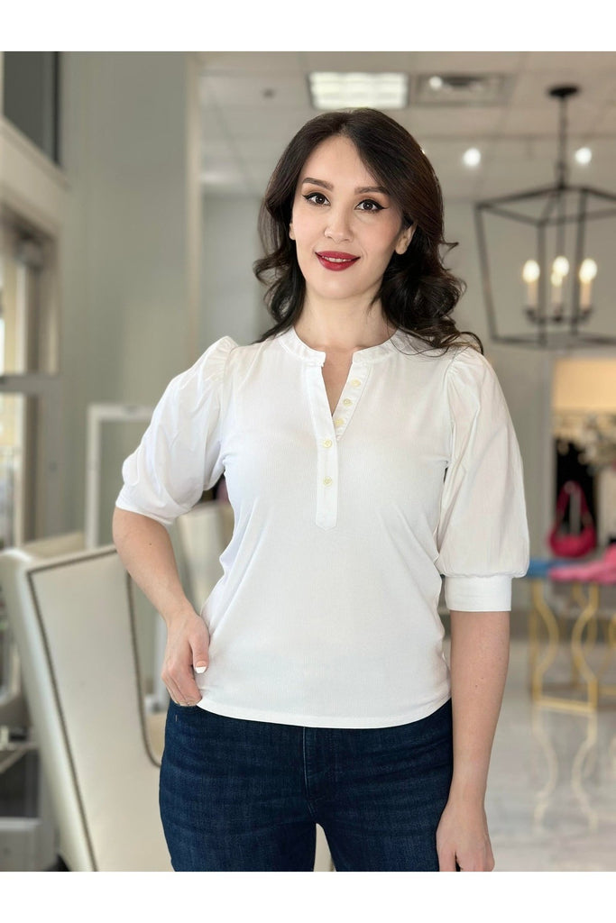 Button Front Henley Top